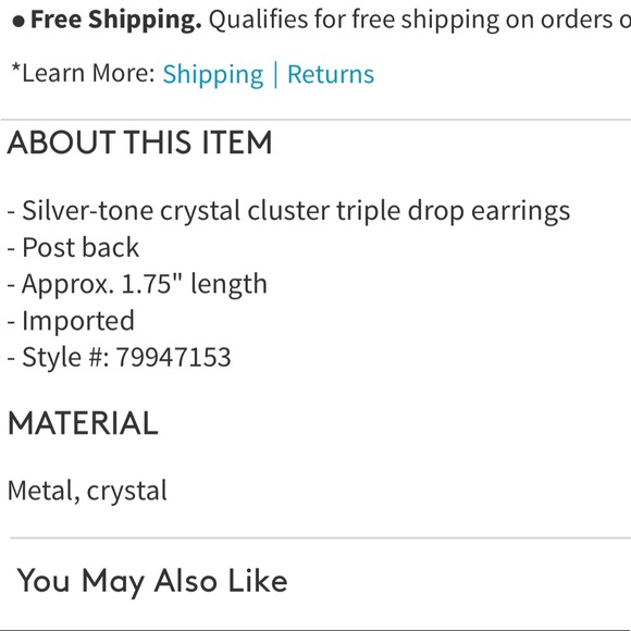 NWT Givenchy Silver Drop Hanging Crystal Earrings - Picture 3 of 7